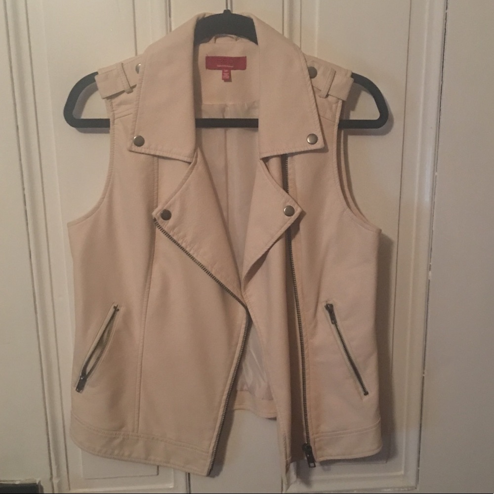 Saks Fifth Avenue leather moto vest